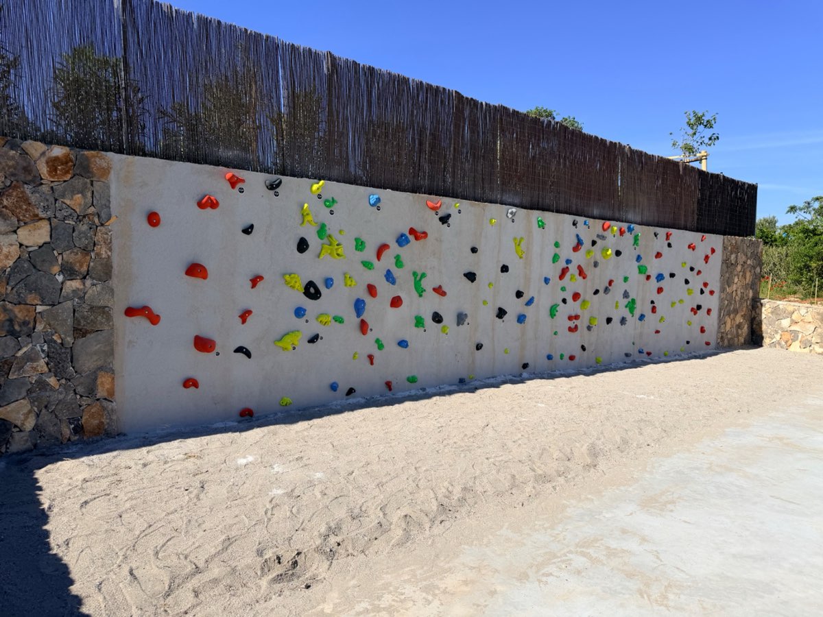 The full climbing wall at Camp Mandarino